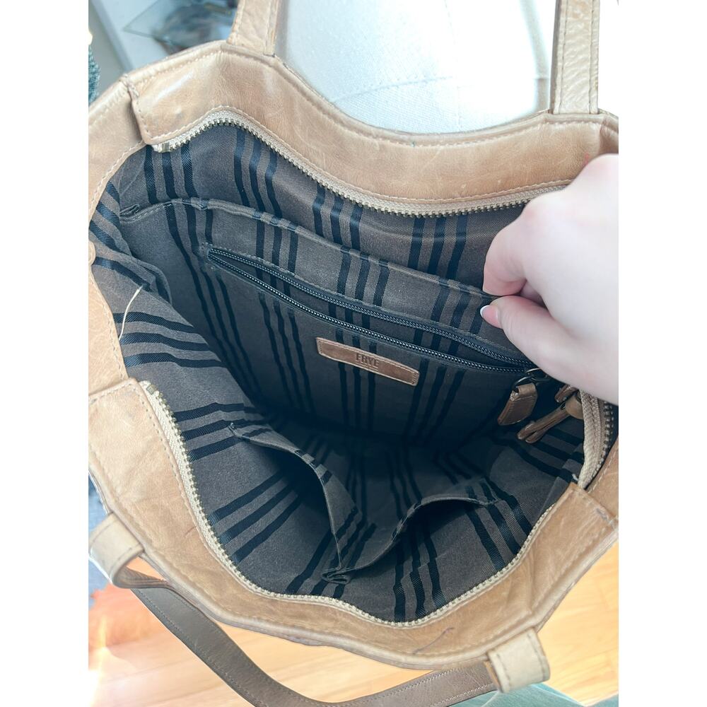 Frye Brown and Tan Leather Tote Bag with Classic Design - Picture 7 of 10